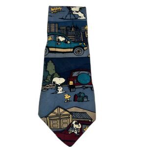 Peanuts Just 4 Fun 100% Imported Silk Made in USA Road Trip Tie